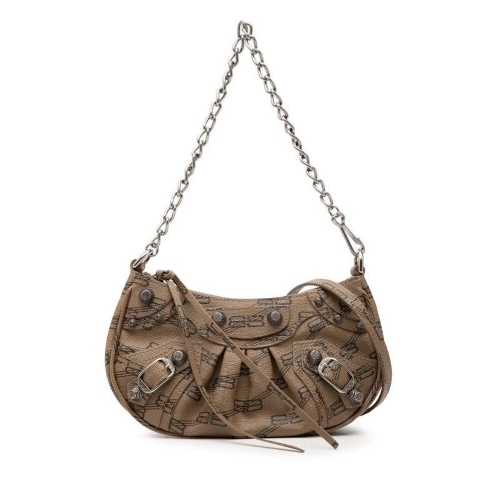 Balenciaga Le Cagole Shoulder Bag Beige Vinyl